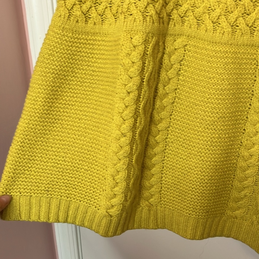 Boden Yellow Cable Knit Turtleneck Swing Sweater - Picture 3 of 9